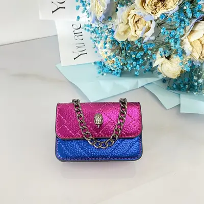 Kadın Kapitone Zincirli Mini Kare Çapraz Askılı Çanta - 10