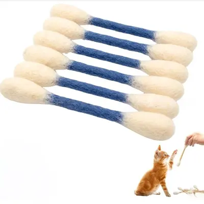 Catnip Cat Toy with Oversized Cotton Swab Teaser - 12