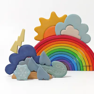 Regenbogen-Holzbausteine, Wetter-Set