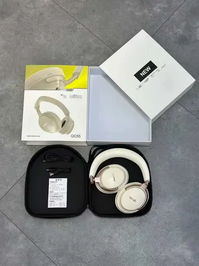 QC55 Bluetooth-Kopfhörer, faltbar, mit Ledertasche - 8