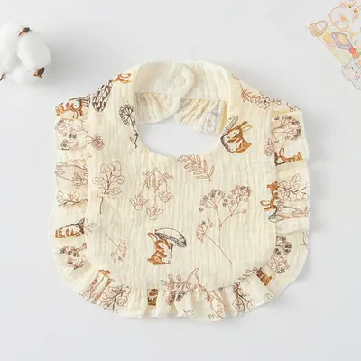 Reine Baumwolle Baby-Lätzchen mit Rüschen, Klasse A Mull, saugfähig - 12