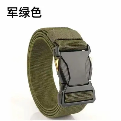 对插扣弹力皮带男自动扣时尚百搭潮流男士腰带户外尼龙帆布裤腰带