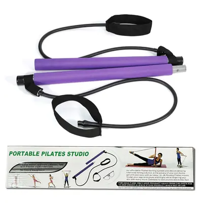 Pilates-Stab mit Fußpedal-Expander und Widerstandsband - 6