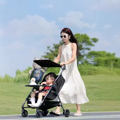 Lightweight Foldable Stroller for Toddlers, Seat and Recline, Hand-Pushed