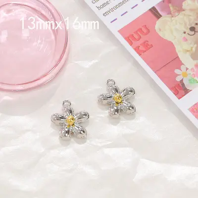 Silver Zircon Bow, Cross, Star and Rose Pendant for Handmade DIY Jewelry Making - 10