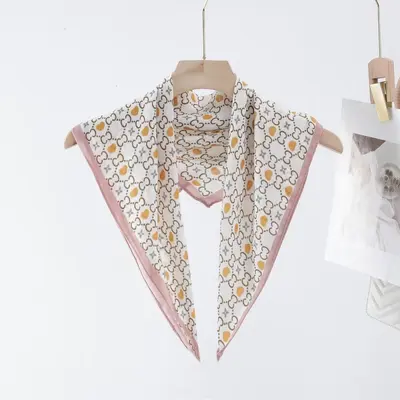 70cm Small Square Imitation Silk Satin Women's Scarf with Letter Print - 13
