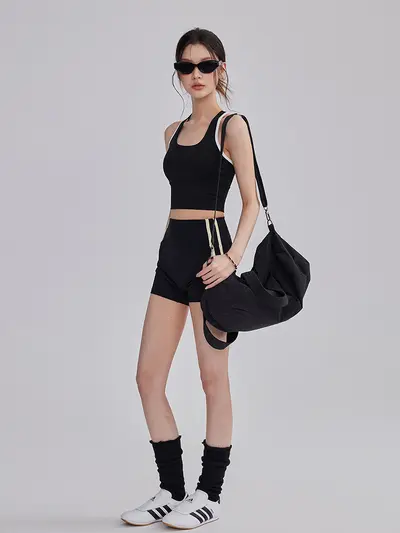 运动套装女夏瑜伽服2026新款工字背心短裤健身服普拉提训练两件套