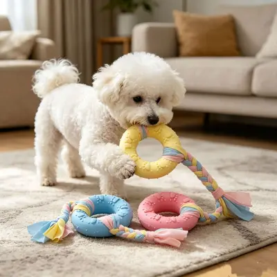 TPR Donut Chew Toy for Dogs, Teething and Dental Cleaning - 3