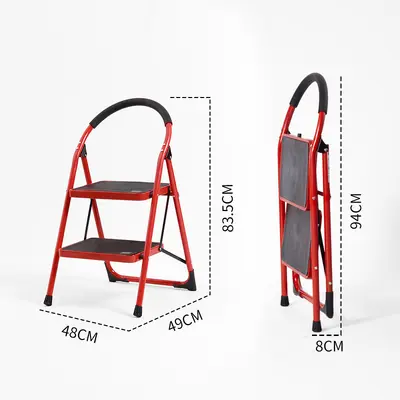 Folding Telescopic Indoor A-Frame Ladder, Alloy, Portable - 11