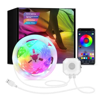 Grenzüberschreitender Spot KESHU farbige Bluetooth-App Körpersensor Nachttischlampe USB5V5050 mit Schlafzimmersensor