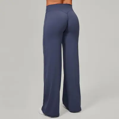 Damen-Yogahose, gerader Schnitt, po-hebend, schlankmachend, Schlaghose - 5