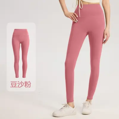 Çıplak hissi şeftali kalça yoga taytı, ter emici, dokuz çeyrek - 10