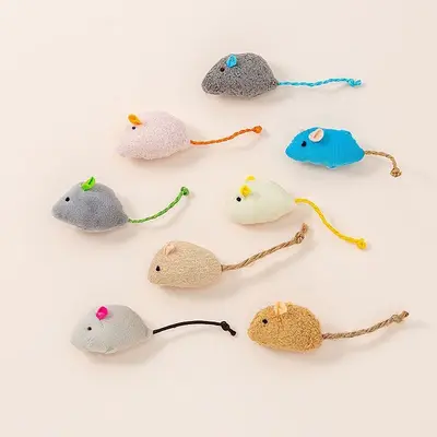 Realistic Plush Catnip Mice Cat Toys, 3-Piece Set, Bite-Resistant - 3