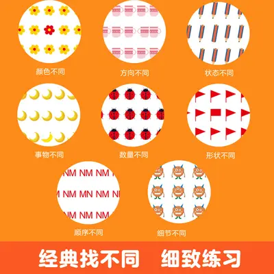 Spot the Difference Concentration Training Book for Children Aged 3-6 - 4