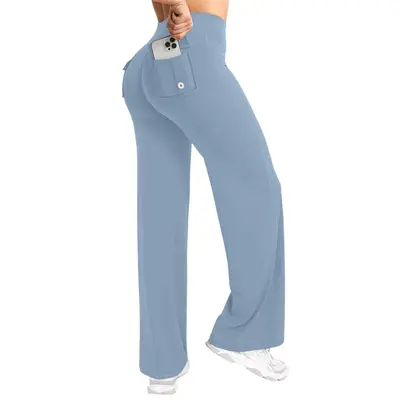 Highwaist-Yogahose mit Rückentasche mit Klappe, hochelastisch - 5