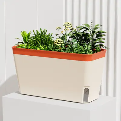 Indoor Long Narrow Planter Box for Vegetables and Succulents, Balcony - 8