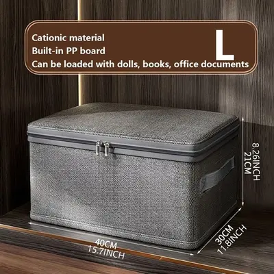 Foldable clothing storage box with lid and password lock - 9