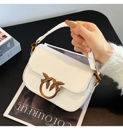 Women's Small Square Crossbody Handbag with Shoulder Strap - 8