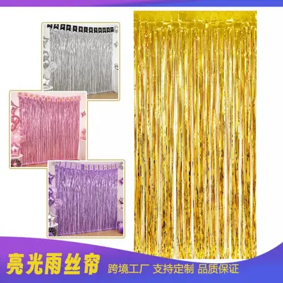 Shiny Rain Silk Curtain for Wedding and Party Decoration, 1x2 m