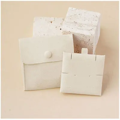 Microfiber Flip-Top Snap Jewelry Pouch Travel Portable Accessory Bag with Inner Card Necklace Earring Dust-Proof Storage Bag