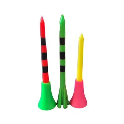 Floral Plastic Golf Tees, Five-Claw Ball Holder, Multicolor