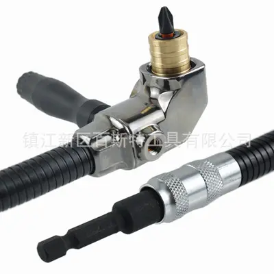 300mm Flexible Shaft Right Angle Screwdriver Adapter, 1/4" Quick-Release