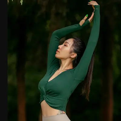 Kadın Uzun Kollu Yoga Üstü, Sonbahar Kış Model Pilates ve Fitness Giyimi - 1