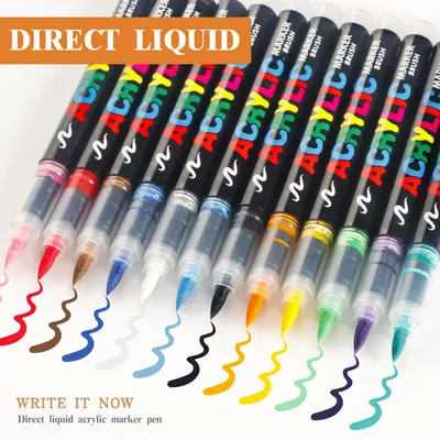 Direct-fill Soft-tip Acrylic Marker Pen 418 Colors Art Drawing Stationery Set for Children DIY Doodling Pen Wholesale - 4