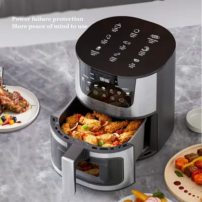 2026 Ev Tipi Air Fryer, Çok Fonksiyonlu Görsel Paslanmaz Çelik Fritöz, Otomatik Elektrikli Fırın, Büyük Kapasiteli, Akıllı Pişirme