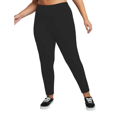 High-Waist Plus Size Yoga Pants, Skin Tone, Sizes 1XL-5XL, Elastic - 6