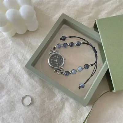 Damen-Webtechnologie-Uhr im Chanel-Stil, Armband-Uhr, Nischen-Leichtluxus, elegant, vielseitig, Kamelie-Perlen-Uhr. - 8