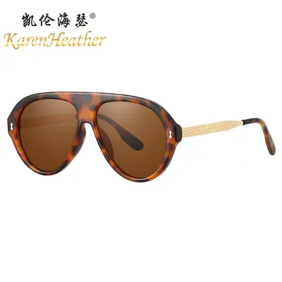 Retro Large Frame Aviator Sunglasses 9093, UV400 Protection - 6