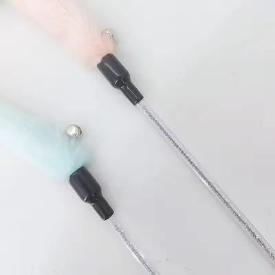 Dayanıklı Uzun Saplı Kedi Oyun Çubuğu, Peluş Sihirli Kedi Oyuncağı Kendi Kendine Oynayan