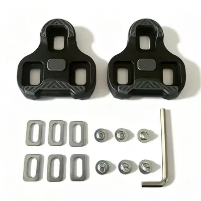 Road bike cleat clamp set for SPD/LOOK, red, yellow and blue - 9