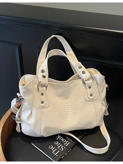 Women's Retro Tote Bag Large Capacity Commuter Single Shoulder - 1