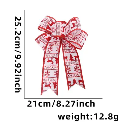 Christmas Small Bow Necklace, DIY Accessory, Linen Material - 10