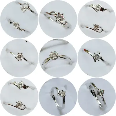 Platinum-Plated Colored Gemstone Ring, Non-Fading, Light Luxury Style
