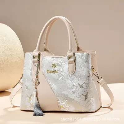 Women's Large Capacity Chinese-Style Single-Shoulder Handbag