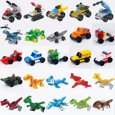 10-in-1 kleines Boxset mit Mini-Bausteinen, chinesische Klemmbausteine, Bau-Set Auto, Kinder-Gashapon-Spielzeug, Mechanik, Geschenk