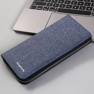 Men's Long Wallet with Large Capacity, Multi Card Slots and Zip Phone Compartment - 8