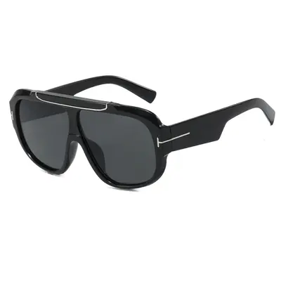 Large T-Frame Aviator Sunglasses, Unisex Fashion Style - 6