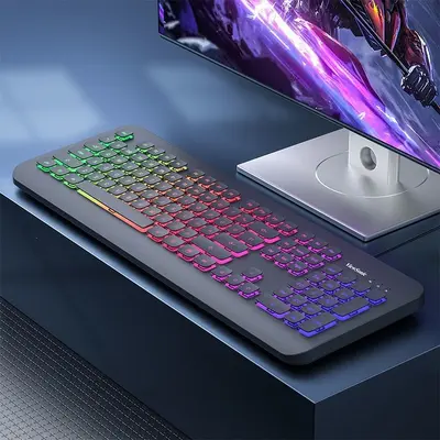 Wired Keyboard and Mouse Combo with Chocolate Keycaps for Computer and Laptop - 7