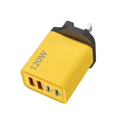 120W Fast Charger Head, Dual TYPE-C + Dual USB, UK and US Standard - 9