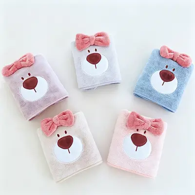 Children's Coral Fleece Towel Set, Quick-Dry, Thick and Absorbent
