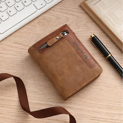 Men's Retro Zipper Small Bag, Multi-Card Slot Wallet - 10