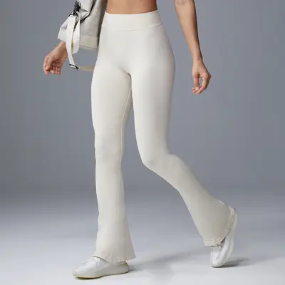 Yoga Geniş Paça Pantolon, Orta Bel, Nefes Alabilir, Karın Toplayıcı Fitness Kloş Pantolon - 8