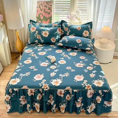 Thickened Brushed Single Bed Skirt, Three-Piece Set, Simmons Compatible - 13