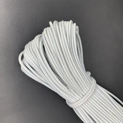 Black Latex Elastic Cord, High Elasticity, for Clothing and Hats - 8