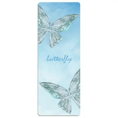 Printed Suede-Look Rubber Yoga Mat 1.5/5mm, Foldable - 8