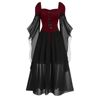 Halloween Hexen-Trägerkleid lang, 10 Farben - 13